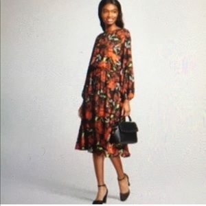 Adorable Red & Black Floral Drawstring Dress by Mossimo